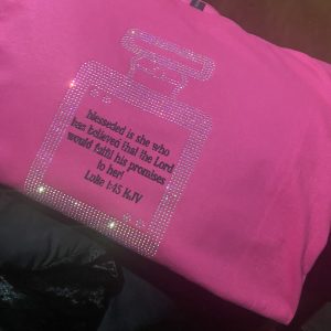 "Luke 1:45" Pink Tee