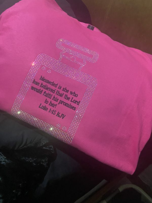 "Luke 1:45" Pink Tee